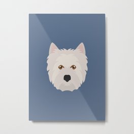 White West Highland Terrier Dog Metal Print | Animal, Dog, Westie, Cutedog, Huntingdog, Pet, Friend, Drawing, Westhighland, Cute 