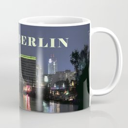 Night at river Spree in BERLIN Coffee Mug | Riverspree, Photo, Citypanorama, Architecture, Eastberlin, Cityview, Televisiontower, Cityscape, Night, Waterreflection 