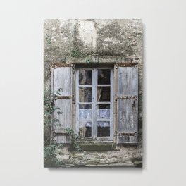 Old Window Metal Print | Grey, Color, Antique, Old, Window, Photo, Greece, Facade, Weathered, Italy 
