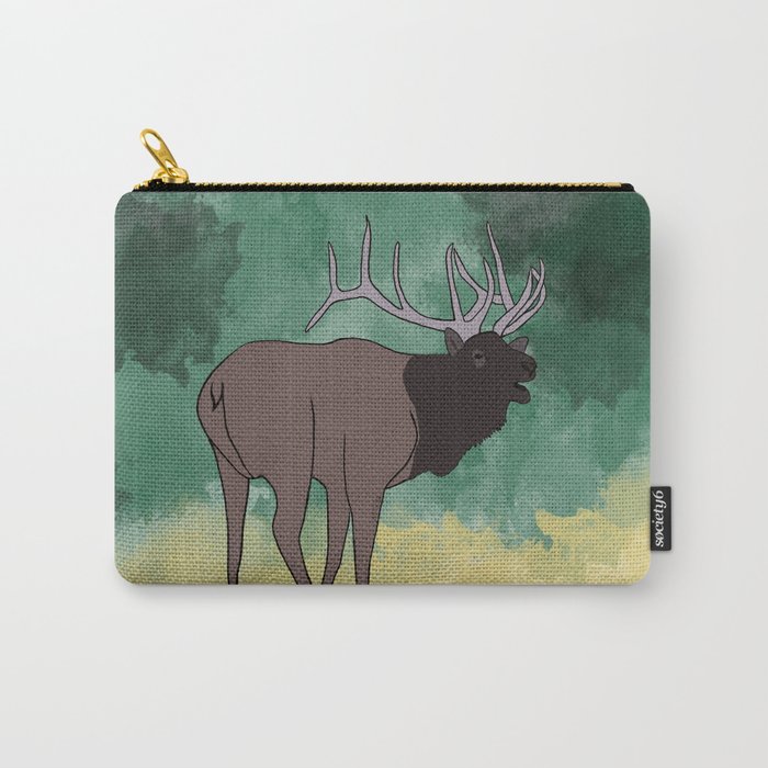 Bull Elk Bugling Carry-All Pouch | Drawing, Digital, Elk, Bugle, Bugling, Elk-bugling, Watercolor, Digital-drawing, Wilderness, Hunting