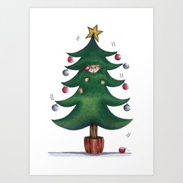 Purrfect Christmas Art Print