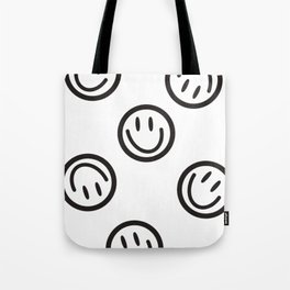 Smileys, Black And White Tote Bag