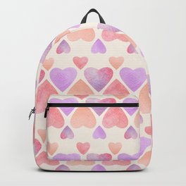 Romantic watercolour pastel heart pattern on cream Backpack | Watercolor, Date, Girly, Digital, Pattern, Romantic, Velentine, Soft, Purple, Valentinesday 