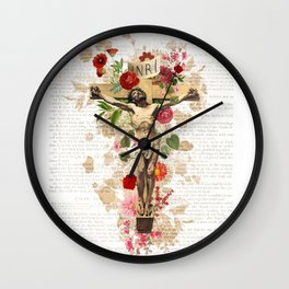 Flowery Jesus Wall Clock