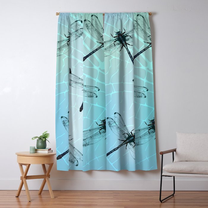 Dragonfly Vector Blackout Curtain By Wizzies Society6 Dragonfly Vector Blackout Curtain By