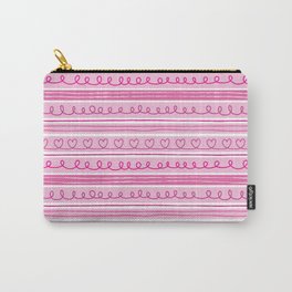 Valentine Hearts and Stripes Carry-All Pouch | Love, Graphicdesign, Hearts, Valentine, Pinkhearts, Valentinedesign, Abstracthearts, Heartdesign, Pinkscribbledesign, Lovehearts 
