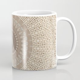 Unique Texture Taupe Burlap Mandala Design Coffee Mug | Beigetan, Digitalart, Abstract, Rustic, Bohemian, Texturefabric, Minimalistdesign, Mandaladesign, Simplistic, Pattern 