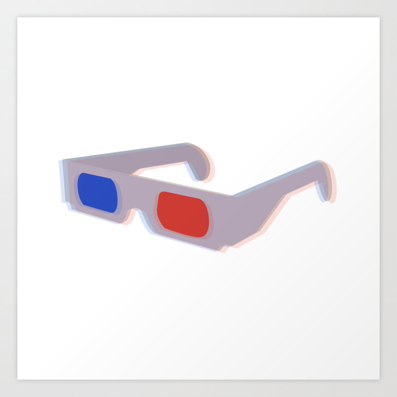 Retro 3d Glasses Blue And Red Art Print By Thomasmorton9 Society6