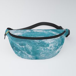 Blue And White Ocean Waves Fanny Pack