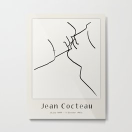 Poster-Jean Cocteau-Kiss. Metal Print | Boy, Stylematisse, Modern, Cocteau, Wallposter, Kiss, Livingroomart, Stylepicasso, Lineardrawings, Man 