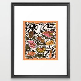 Mushrooms of Texas Framed Art Print