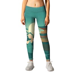 Palace of the King of China by the lake Leggings | Cute, Children, Bigtrouble, Cool, Funny, Asian, Dragon, Drawing, Jackburton, Animal 