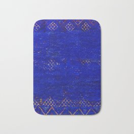 V11 Calm Blue Printed of Original Traditional Moroccan Carpet Badematte