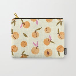 Peach fruit hand drawn illustration pattern Carry-All Pouch | Drawing, Sweet, Elegance, Pattern, Ink Pen, Isolated, Vitamin, Fruit, Organic, Tropical 
