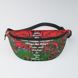 Serenity Prayer Inspirational Quote With Creative Motivational Art Fanny Pack