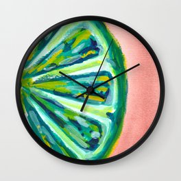 Lime Fruit Slice Wall Clock | Holidays, Fruit, Drink, Colorful, Summer, Spring, Painting, Eat, Cocktail, Nature 