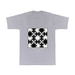 jigsaw T Shirt | Black And White, Graphicdesign, Graphic, Digital, Puzzle, Minimalistic, Vintage, Jigsaw, Artdeco, Cool 