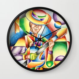 Jazz At Point Ybel Wall Clock | Color, Abstract, Johnessex, Colorful, Jazz, Bowtie, Guitar, Jazzmusic, Jazzguitar, Drawing 