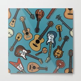 Guitars Metal Print | Music, Pattern, Illustration 