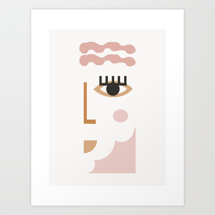 Polona Ii Minimalist Earth Tones Abstract Face Female Face