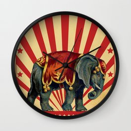 Mid 19th Century vintage retro style circus poster with large performing elephant Wall Clock | 19Thcentury, And, Bigtop, Barnum, Ringling, Bailey, Elephant, Elephants, Vintage, Barnumandbailey 