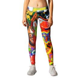 Street Art Leggings | Grafic, Colorful, Urban, Abstract, Red, Letter, Blue, Modern, Yellow, Hiphop 