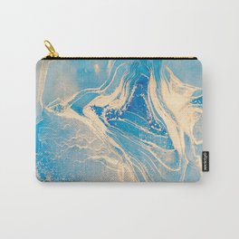 Baby blue and gold luxury marble  art Carry-All Pouch