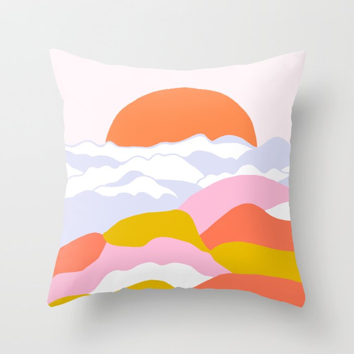above the clouds Throw Pillow