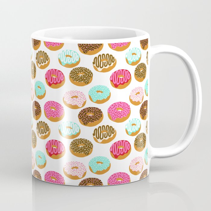 Donuts Art Print Junk Food Pattern Design Kids Minimal Modern Kitchen Baking Breakfast Hipster Baker Coffee Mug By Charlottewinter Society6