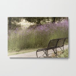 Relax Metal Print | Parkbench, Photograph, Petal, Park, Meadow, Flowers, Flower, Grass, Summerbench, Beautiful 