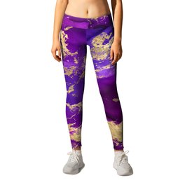 Beautiful Marbled Galaxy in Purple and Gold Leggings | Nightsky, Purpleabstract, Goldleaf, Abstractart, Pattern, Graphicdesign, Universe, Purpleandgold, Goldoverlay, Abstract 