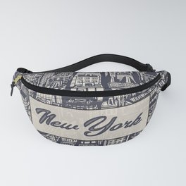 New York City buildings poster. Fanny Pack