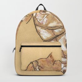 Egon Schiele "Weiblicher torso in unterwasche und schwarzen strumpfen" Backpack | Drawing, Underware, Schiele, Torso, Egonschiele, Blackstockings 
