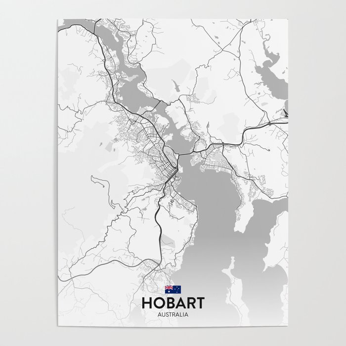 Hobart, Australia Light City Map Poster by IMR Designs Society6