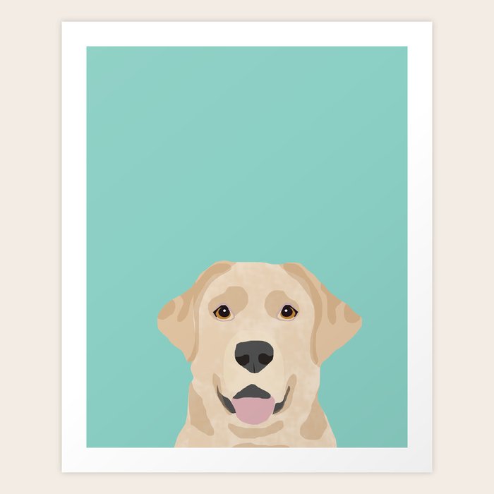 Yellow Lab dog portrait labrador retriever dog art pet friendly Art
