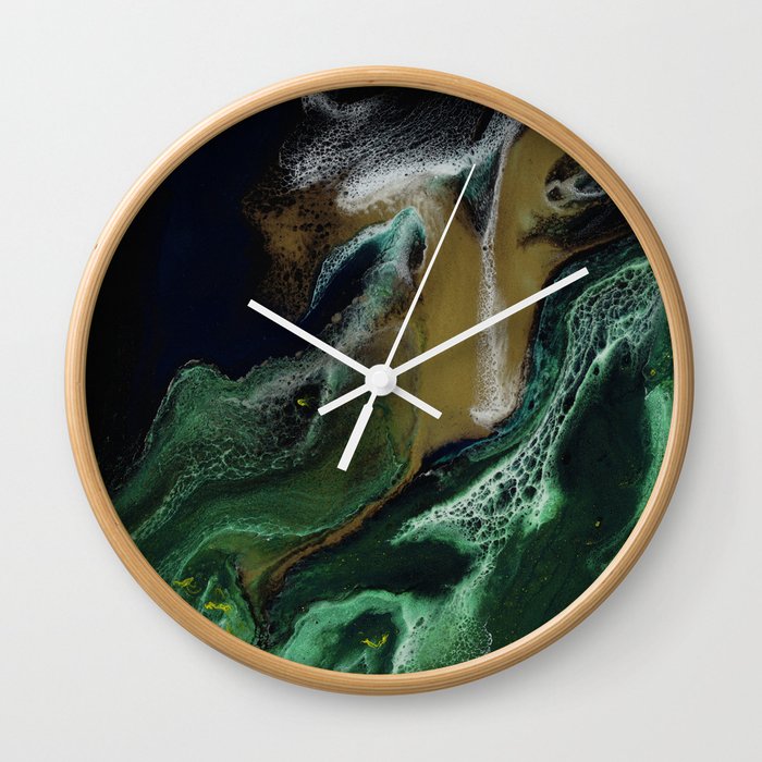 Trimeresurus Stejnegeri Green Fluid Abstract Resin Art Wall Clock By Raskofineart Society6