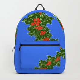 A Very Merry Red Berry and Holly Wreath for Christmas Backpack | Leaves, Winter, Christmas, Berries, Merrychristmas, Illustration, Vintage, Newyear, Red, Leaf 