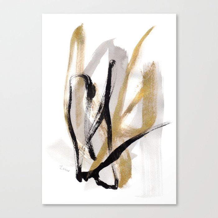 Black Gold Abstract Modern Live Your Color No 12 Canvas Print By
