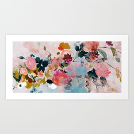 floral bloom abstract painting Art Print
