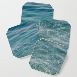 Clear Blue Sea. Waves, Ripples, Pebbles. 01 Coaster