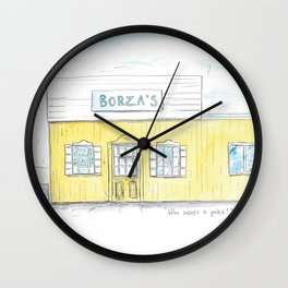 Borza's Ice-cream, Millisle Wall Clock | Watercolour, Pendrawing, Ice Cream, Oldbuilding, Seasidetown, Millisle, Parlour, Drawing, Codown, Nostalgia 