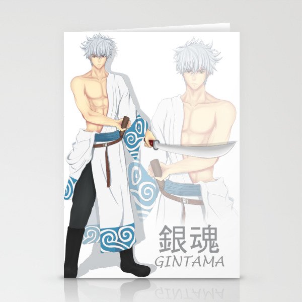 Get Wallpaper Gintama Sakata Gintoki Blue White Stationery Cards By Willykei Desktop Wallpaper Free