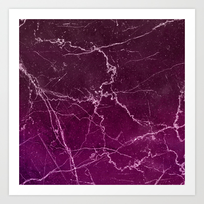 Abstract Burgundy White Gradient Marble Art Print By Pink Water