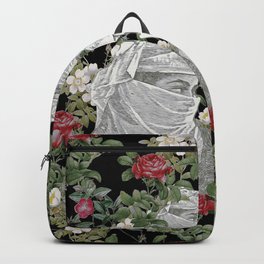 Rose Queen Backpack | Graphicdesign, Nature, Botanical, Queen, Flowers, Lady, Redroses, Veiledwoman, People, Abstract 