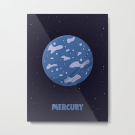Mercury Kids Poster Metal Print | Astrology, Learning, Cute, Universe, Cosmos, Space, Mercurius, Planets, Terrestrial, Planet 