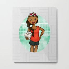 Volleyball Girl Metal Print | Painting, Illustration, Digital, People 