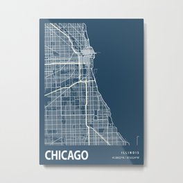 Chicago Blueprint Street Map, Chicago Colour Map Prints Metal Print | Mapprintforwall, Mapprintpaper, Photo, Mapwallart, Mapsline, Citywallart, Chicagomaps, Mapprintart, Mapprintcity, Chicagocitymaps 