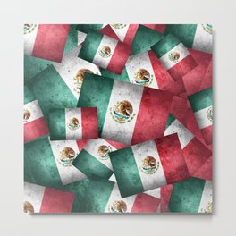 Grunge-Style Mexican Flag Metal Print | Orgullo, Grungestyle, Collage, Hispanic, Vintage, Mexicanflag, Mexican, Grunge, Mexico, Gravityx9 