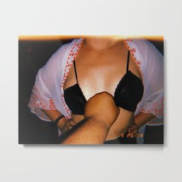 Grab me by the bralette Metal Print | Risque, Adult, Bust, Power, Photo, Sexy, Chest, Skin, Film, Color 