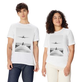 Steady As She Goes; aircraft coming in for an island landing black and white photography- photographs T Shirt